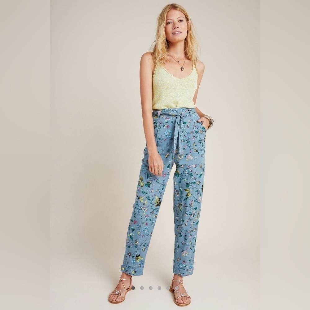 Anthropologie Victoria Floral Cargo Pants in Victorian Garden Size 2